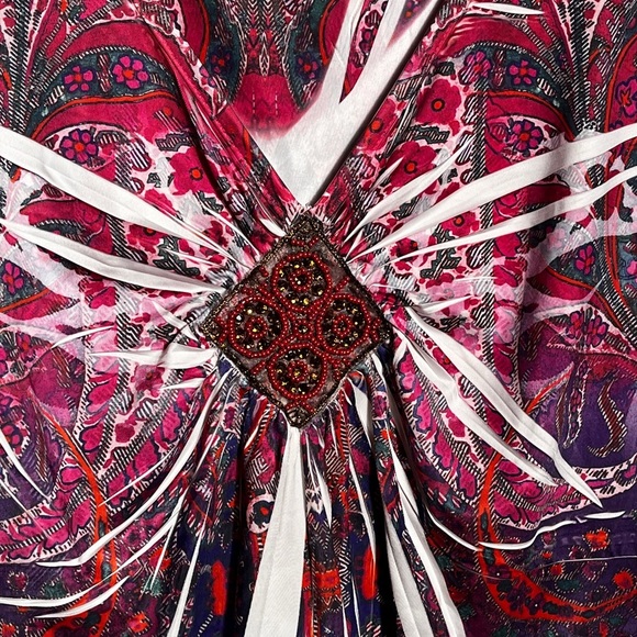 Apt. 9 Pink Purple Y2K Vibrant Paisley Blouse 1X - Picture 3 of 7